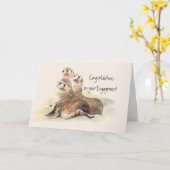 Carte Félicitations vos joints mignons de fiançailles (Fleur jaune)