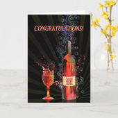 Carte Félicitations vous êtes célibataire avec du vin éc (Fleur jaune)