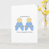 Carte Félicitations, vous êtes grands-parents à jumeaux (Fleur jaune)