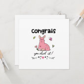 Carte Félicitations, vous l'avez fait caricature Humour (Devant/Arrière en situation)