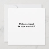 Carte Félicitations, vous l'avez fait caricature Humour (Dos)