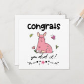 Carte Félicitations Vous L'Avez Fait Dessin Français Bul (Devant/Arrière en situation)