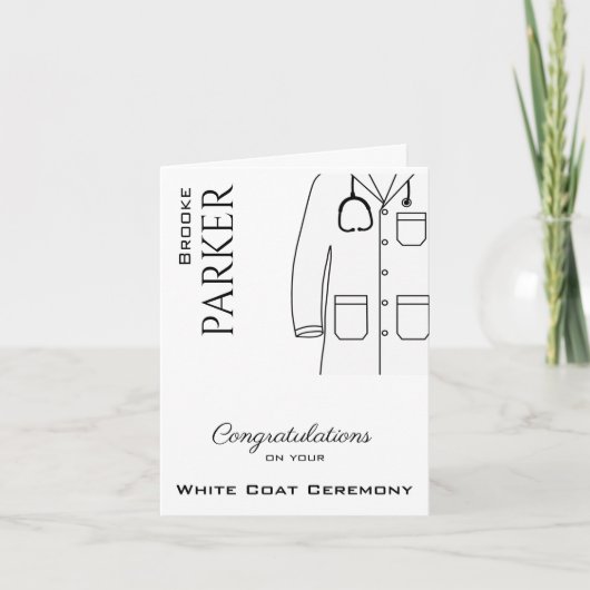 Carte Félicitations White Coat Ceremony Docteur (Devant)