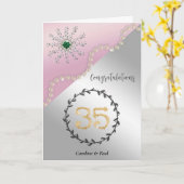 Carte Félicitez les amis pour le 35e anniversaire du Mar (Fleur jaune)