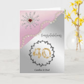 Carte Félicitez les amis pour le 40e anniversaire du Mar (Fleur jaune)