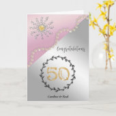 Carte Félicitez les amis pour le 50e anniversaire du Mar (Fleur jaune)