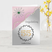 Carte Félicitez les amis pour le 55e anniversaire du Mar (Fleur jaune)