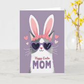 Carte féline de Pâques pour maman (Fleur jaune)