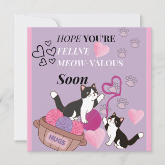 Carte "FÉLINE MeOw-Valouse Plaque Bon rétablissementCart
