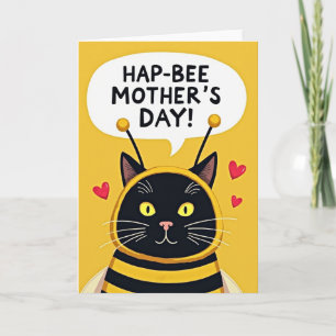 Carte féline pour la fête des mères Bee Happy
