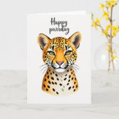 Carte Féline Tachetée Joyeuse (Fleur jaune)