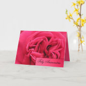 Carte : Feliz Aniversário - rose de rose (Fleur jaune)