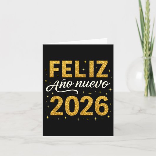 Carte Feliz Año Nuevo 2026 New Year Spanish Fiesta Firew (Devant)