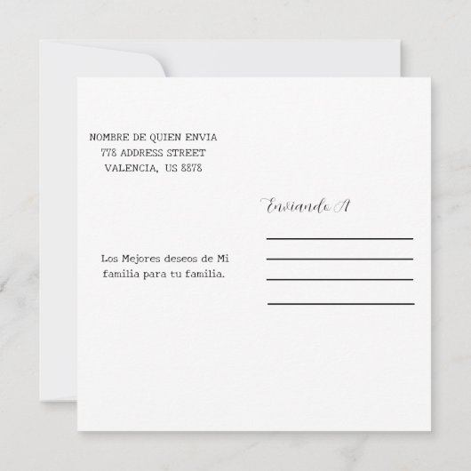 Carte Feliz Año Nuevo Elegant Script de calligraphie Pho (Dos)