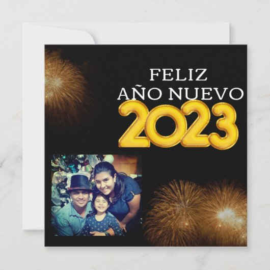 Carte Feliz Año Nuevo Modern Calligraphy Script Photo (Devant)