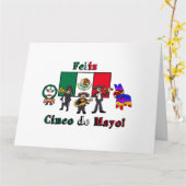 Carte Feliz Cinco de Mayo ! Illustration du dessin animé (Fleur jaune)