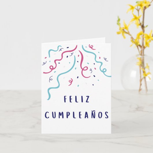 Carte Feliz cumpleaños (Fleur jaune)
