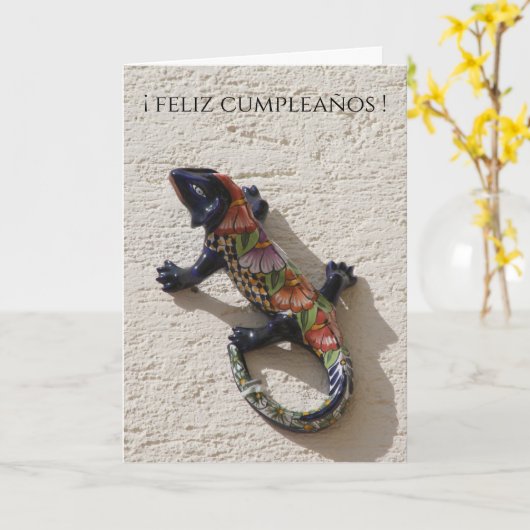 Carte feliz cumpleaños (Fleur jaune)