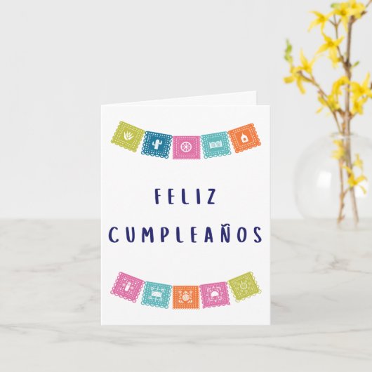 Carte Feliz cumpleaños (Fleur jaune)