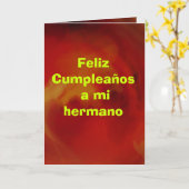 Carte - Feliz Cumpleaños a mi hermano (Fleur jaune)