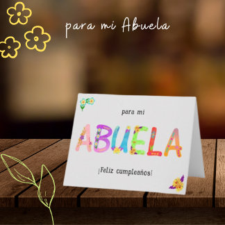 Carte Feliz Cumpleaños Abuela Lettres lunaires