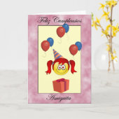 Carte Feliz Cumpleaños Amiguita (Fleur jaune)