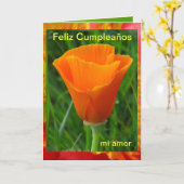 Carte - Feliz Cumpleaños, amor de MI (Fleur jaune)