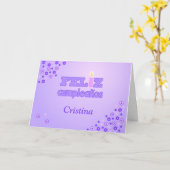 Carte Feliz cumpleaños anniversaire personnalisé espagno (Fleur jaune)