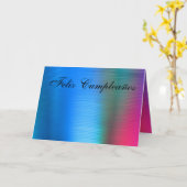 Carte - Feliz Cumpleaños - Azul (Fleur jaune)