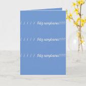 Carte Feliz cumpleaños. Christian Joyeux anniversaire (Fleur jaune)