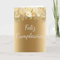 Feliz Cumpleaños Espagne Flower Gold Anniversaire