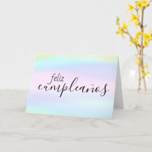 Carte Feliz Cumpleaños, espagnol Anniversaire Aquarelle