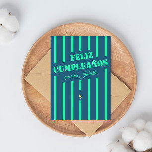 Carte Feliz cumpleaños espagnol anniversaire bleu