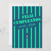 Carte Feliz cumpleaños espagnol anniversaire bleu (Devant)