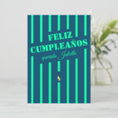 Carte Feliz cumpleaños espagnol anniversaire bleu (Debout devant)