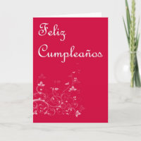 Feliz Cumpleaños Espagnol Birthday with floral