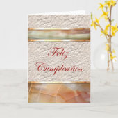 Carte Feliz Cumpleaños Espagnol Birthday with marble (Fleur jaune)