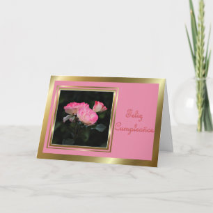 Carte Feliz Cumpleaños Espagnol Birthday with roses