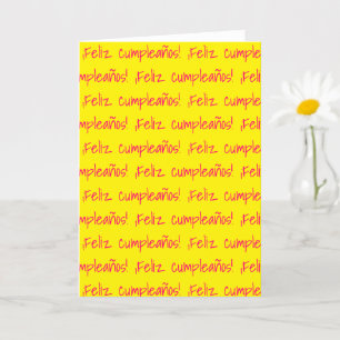 Carte Feliz Cumpleaños Espagnol Joyeux Anniversaire Blan