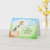 Carte Feliz Cumpleanos Hermano, escroquerie Flores de (Fleur jaune)
