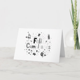 CARTE **FELIZ CUMPLEANOS**-HEUREUX ANNIVERSAIRE ESPAGNOL