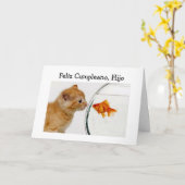 CARTE FELIZ CUMPLEANOS, HIJO=HEUREUX FILS D'ANNIVERSAIRE (Fleur jaune)