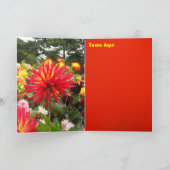 Carte Feliz Cumpleaños - Las Dalias Rojas y Amarillas (Intérieur)