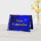Carte - Feliz Cumpleaños - multicolore (Fleur jaune)