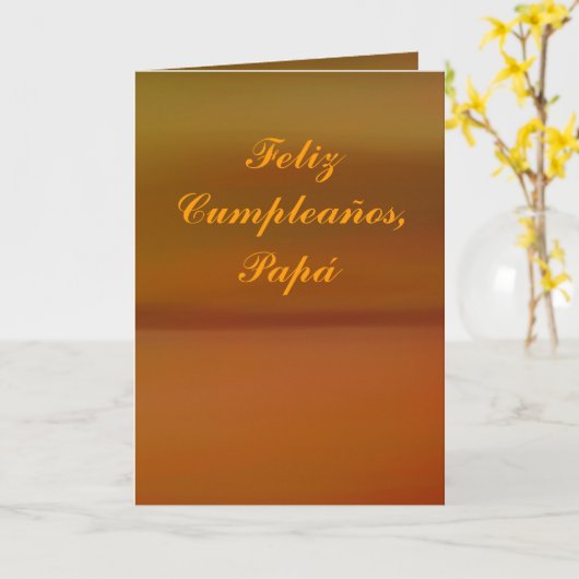 Carte - Feliz Cumpleaños - Papá (Fleur jaune)