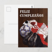 Carte FELIZ CUMPLEAÑOS pour Football Vintage (Devant / Derrière)
