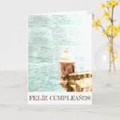Carte Feliz Cumpleaños Puerto Rico (Fleur jaune)