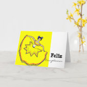 Carte Feliz Cumpleaños - Que Cumplas Muchos Más (Fleur jaune)