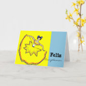 Carte Feliz Cumpleaños - Que Cumplas Muchos Más (Fleur jaune)