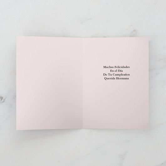 Carte Feliz Cumpleaños Querida Hermana (Intérieur)